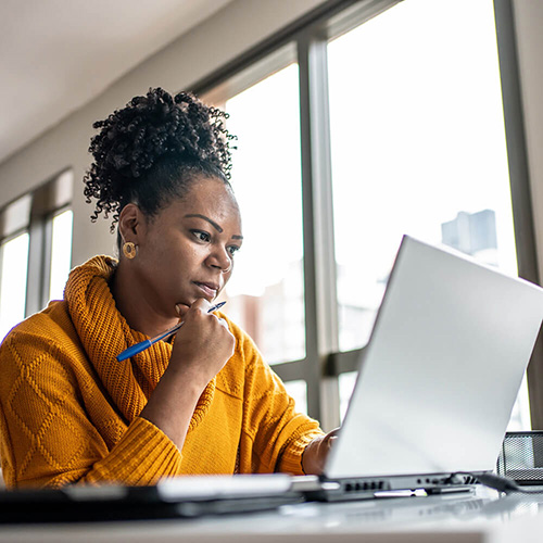 woman working at computer